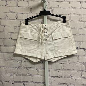 VINCE - White Lace Up Shorts